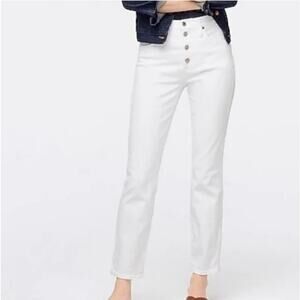 J. Crew Women's Vintage Straight Jean 32 Tall White Button Fly L4757 NWT